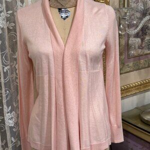 Liz Claiborne Career PINK Drapey Knit Open Front Sweater Women's M NWOT